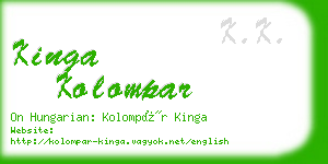 kinga kolompar business card